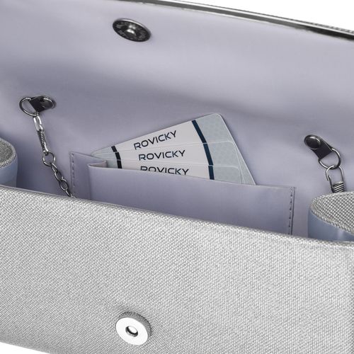 srebrna, elegancka torebka damska wykonana z tkaniny syntetycznej na Arena.pl