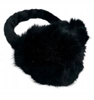 Duże miękkie futrzane dłuższy włos nauszniki rozmiar uniwersalny czarny