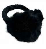 Duże miękkie futrzane dłuższy włos nauszniki rozmiar uniwersalny czarny