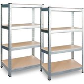 Regał metalowy magazynowy zestaw 2 szt 174 x 80 x 40 cm Plonos PL-701