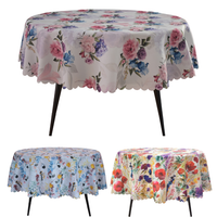 Obrus okrągły plamoodporny koło KWIATY 110 CM RÓŻNE WZORY