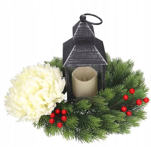 WIANEK ŚWIERKOWY ŚWIĄTECZNY ADWENTOWY STROIK WIENIEC JAK ŻYWY DUŻY PREMIUM na Arena.pl