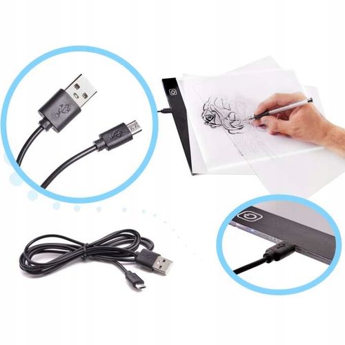 TABLET GRAFICZNY XL DESKA KREŚLARSKA DLA DZIECI RYSOWANIA LED A3 + GRATIS na Arena.pl