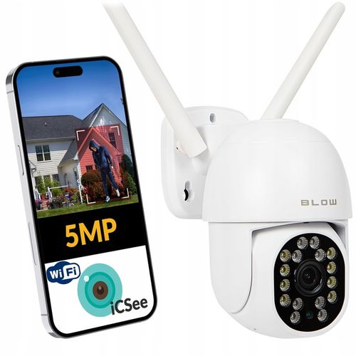ZEWNĘTRZNA OBROTOWA KAMERA BLOW WIFI IP 5MP ULTRA HD AUDIO IP66 ICSEE ZOOM na Arena.pl