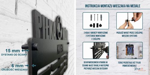 Wieszak na medale z zegarem I LOVE RUN twoje imię dowolny tekst 426.1 na Arena.pl