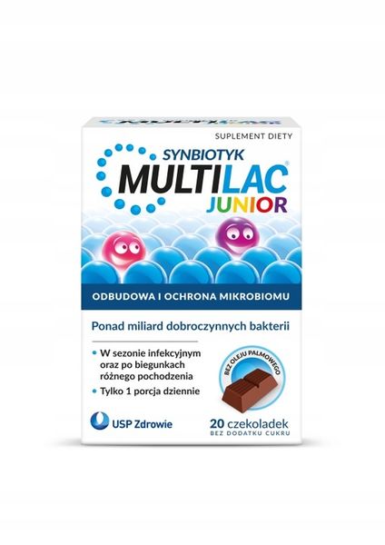 MULTILAC JUNIOR probiotyk dla dzieci czekoladki 20 szt zdjęcie 1