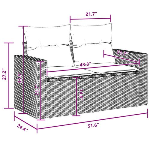 Zestaw Sof na Ogród z poduszką 13 pcs Czarny 90 x 55 x 71 cm na Arena.pl