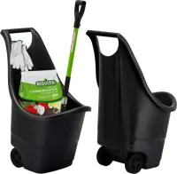 WIELOFUNKCYJNY WÓZEK OGRODOWY Z KÓŁKAMI 50L CZARNY Z RĄCZKĄ