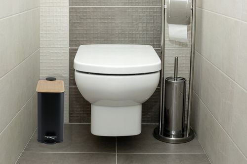 Kosz na śmieci łazienkowy 5l bambus WOLNY OPAD do łazienki WC czarny kuchni na Arena.pl