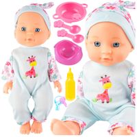 Lalka Bobas Dzidziuś w Ubranku Zestaw do Karmienia Prezent dla Dziewczynki