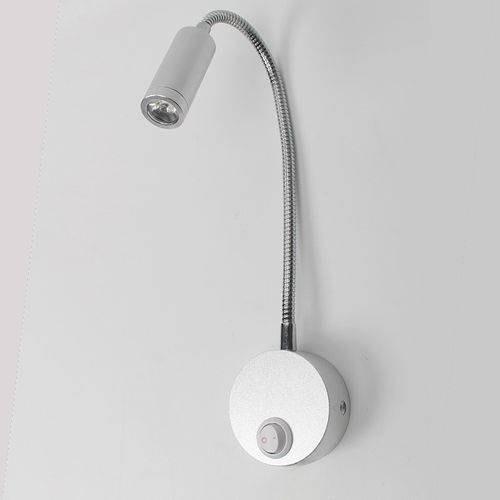 Srebrna lampka FLEXI nocna do czytania do sypialni Kiniet LED 3W Wobako na Arena.pl