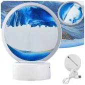 Lampa piaskowa 3d ruchomy dynamiczny piasek dekoracyjna biurko usb rgb