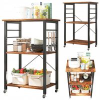 SZAFKA MOBILNA NA KÓŁKACH RUSTYKALNA STOLIK ŚNIADANIOWY WÓZEK KUCHENNY