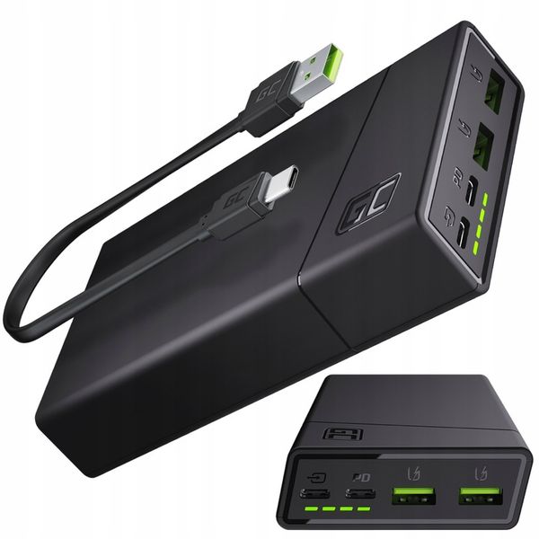 POWER BANK 20000mAh GREEN CELL 18W PD USB-C QC POWER DELIVERY QUICK CHARGE zdjęcie 1