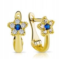 ZŁOTE KOLCZYKI GWIAZDKI SZAFIR ROCZEK 333 8K