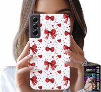 ETUI DO SAMSUNG GALAXY S21 - CZERWONE WSTĄŻKI WSTĄŻKA MODNE WZORY