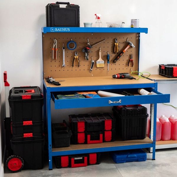 STÓŁ WARSZTATOWY ROBOCZY NARZĘDZIOWY GARAŻ BLAT HAKI zdjęcie 14