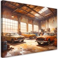 Obraz do garażu kancelarii biura, Stare samochody 120x80