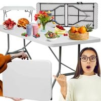 STÓŁ OGRODOWY SKŁADANY CATERINGOWY BANKIETOWY ROZKŁADANY BIAŁY 180x70cm