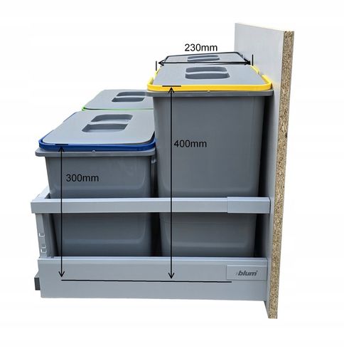 Kosz na śmieci SORT 70L do szafki szuflady 70 Blum 4 pojemniki na odpady na Arena.pl