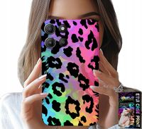 ETUI DO MOTOROLA MOTO G15 - KOLOROWA TĘCZOWA PANTERKA PLECKI SZKŁO