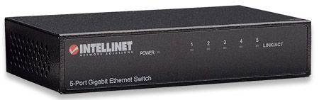 SWITCH GIGABIT INTELLINET 5x10/100/1000 Mb/s RJ45 DESKTOP METAL 530378 na Arena.pl