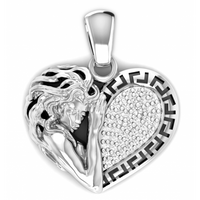 SREBRNY WISIOREK SERDUSZKO Z CYRKONIAMI KOBIETA SREBRO PRÓBY 925