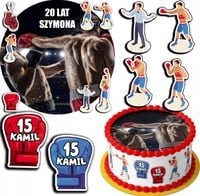 ZESTAW OPŁATEK NA TORT 30CM + 17 POSTACI - BOKS HOBBY + IMIĘ 24CM 26CM