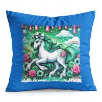PODUSZKA NIEBIESKA PREZENT - JEDNOROŻEC UNICORN KOŃ