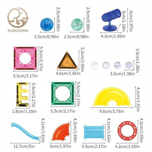 KLOCKI MAGNETYCZNE PANELE 110 EL DUŻY ŚWIECĄCY TOR KULKOWY DLA DZIECI na Arena.pl