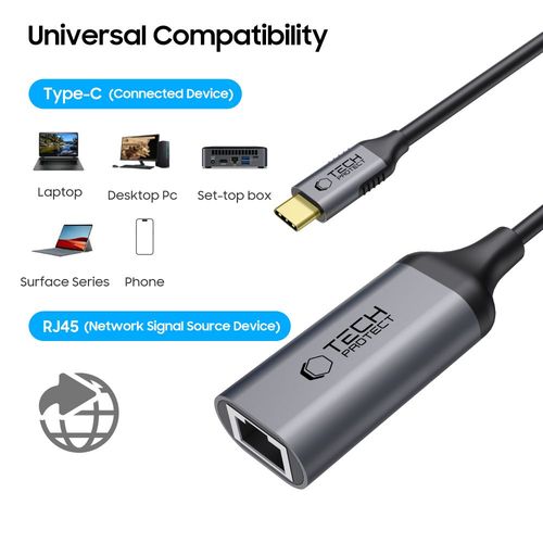 tech-protect ultraboost adapter type-c to ethernet rj45 1000mbps black na Arena.pl