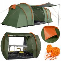 Namiot turystyczny 8-os 2 sypialnie tropik wodoodporny 3000mm SOLIDNY