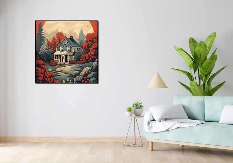 Plakat 90x90cm Idylla Rustykalna zdjęcie 4