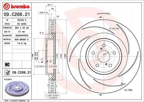 TARCZA HAM PRZOD PR 380X34 V BREMBO na Arena.pl