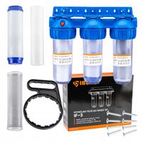 FILTR DO WODY WSTĘPNY KORPUS OBUDOWA FI 1'' GW 3-STOPNIOWY +WKŁADY ZESTAW