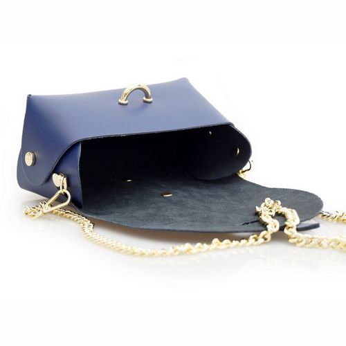 TOREBKA skórzana listonoszka z łańcuszkiem mini V144 srebrna na Arena.pl