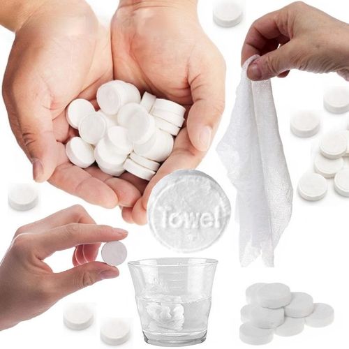 CHUSTECZKI RĘCZNIKI W TABLETCE TURYSTYCZNE RĘCZNIK W TABLETKACH 100 na Arena.pl