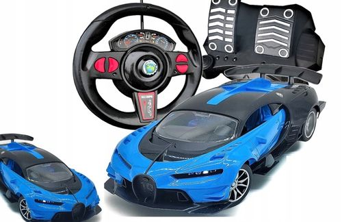 Samochód ZDALNIE STEROWANY RC AUTO KIEROWNICA PEDAŁY Niebieski na Arena.pl