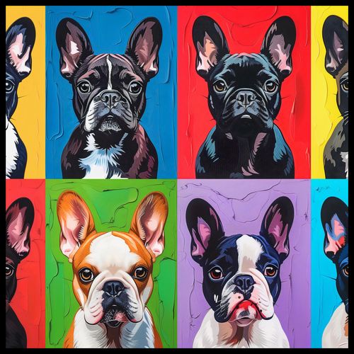 Plakat 90x90cm Buldogi Francuskie na Arena.pl