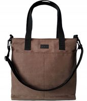 B.D Torebka damska zamszowa shopperka z kieszenią kolory z paskiem