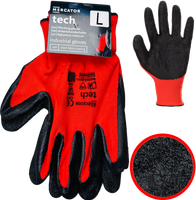 rękawice robocze mercator tech red+black latex - l - luzem