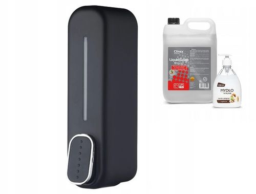 Ręczne dozownik do mydła naścienny Bisk 350 ml czarny na Arena.pl