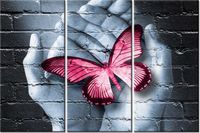 60 90CM OBRAZ 3 ELEM MOTYLOWE GRAFFITI DRUK PŁÓTNO RAMA