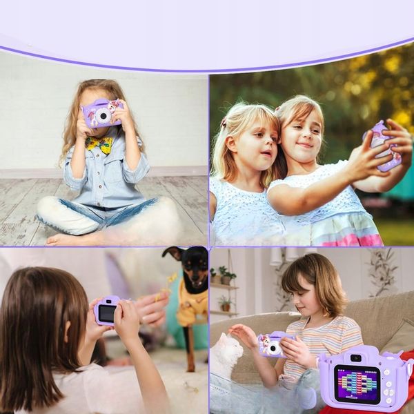 APARAT CYFROWY DLA DZIECI JEDNOROŻEC 48Mpx SELFIE KAMERA+KARTA 32GB MENU PL zdjęcie 15