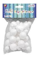 kulki styropianowe BIAŁE  mix wielkości 50szt. | KS-3456