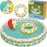 BRODZIK DMUCHANY BASENIK DZIECIĘCY ZESTAW BASEN KOŁO PIŁKA BESTWAY 51124