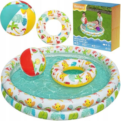BRODZIK DMUCHANY BASENIK DZIECIĘCY ZESTAW BASEN KOŁO PIŁKA BESTWAY 51124 na Arena.pl