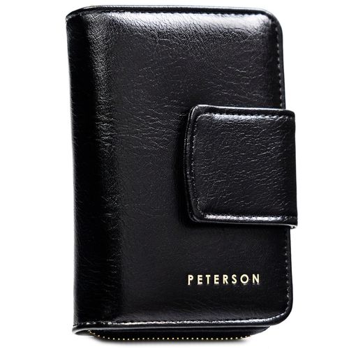 elegancki, mały portfel damski ze skóry ekologicznej w czarnym kolorze na Arena.pl