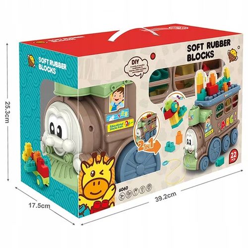 MIĘKKIE KLOCKI SENSORYCZNE SORTER ZESTAW POCIĄG AUTKO Z KLOCKAMI MATADI na Arena.pl