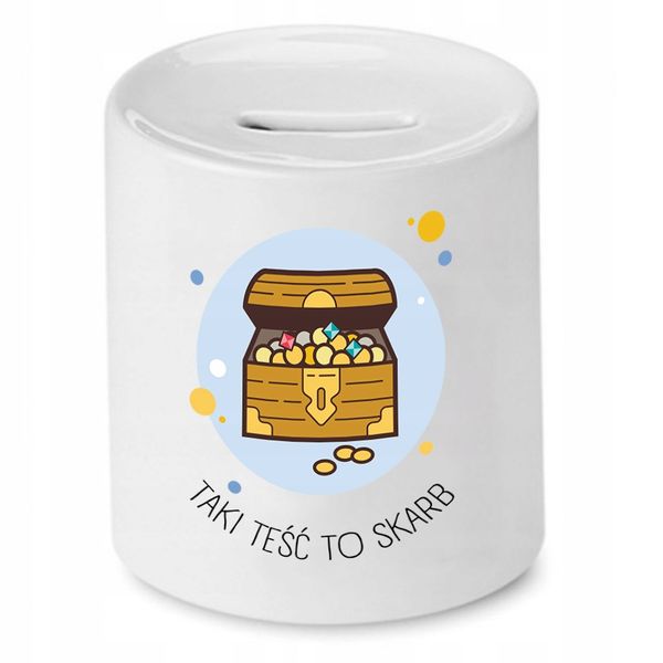 Skarbonka Dla Teścia Taki Teść To Skarb Prezent Z Nadrukiem Ze Zdjęciem zdjęcie 1